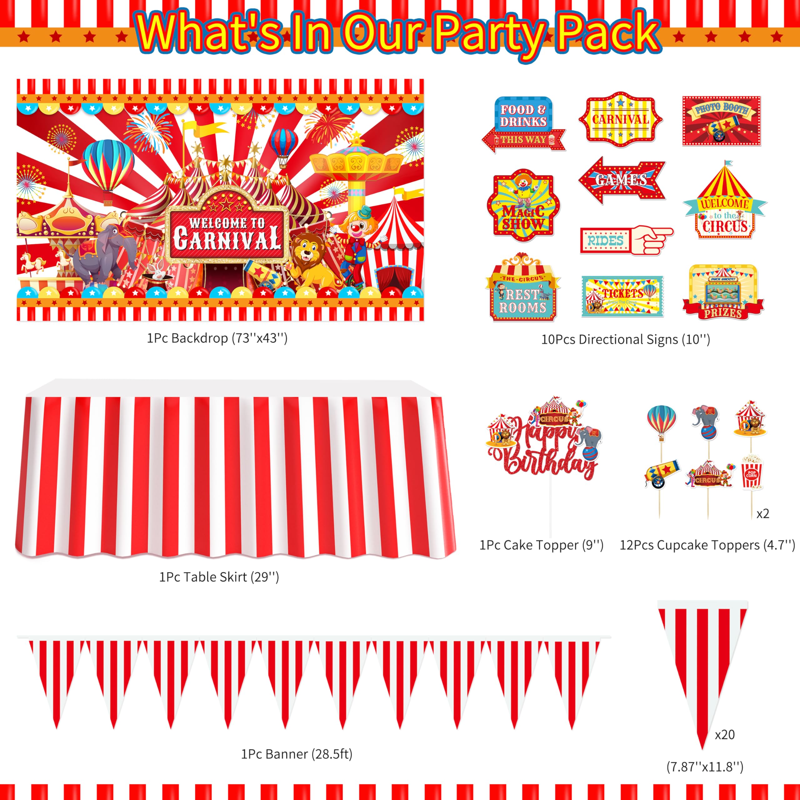 Friendisu carnival tablecloth adds vivid color to dessert tables and buffets