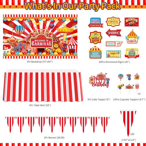 Friendisu carnival tablecloth adds vivid color to dessert tables and buffets
