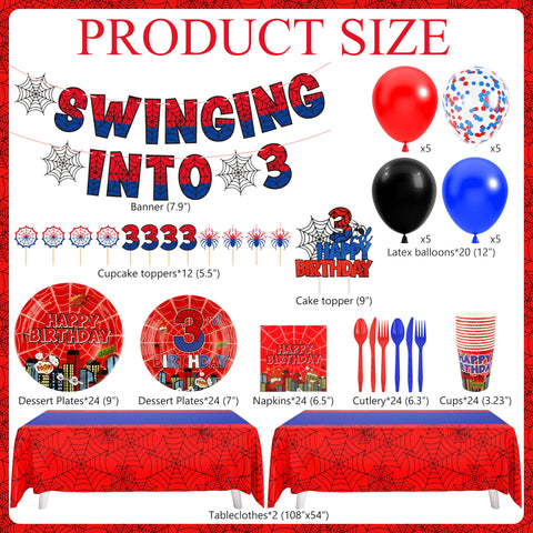 FRIENDISU Spider 3rd Birthday dinnerware plates deliver sturdy meals during play