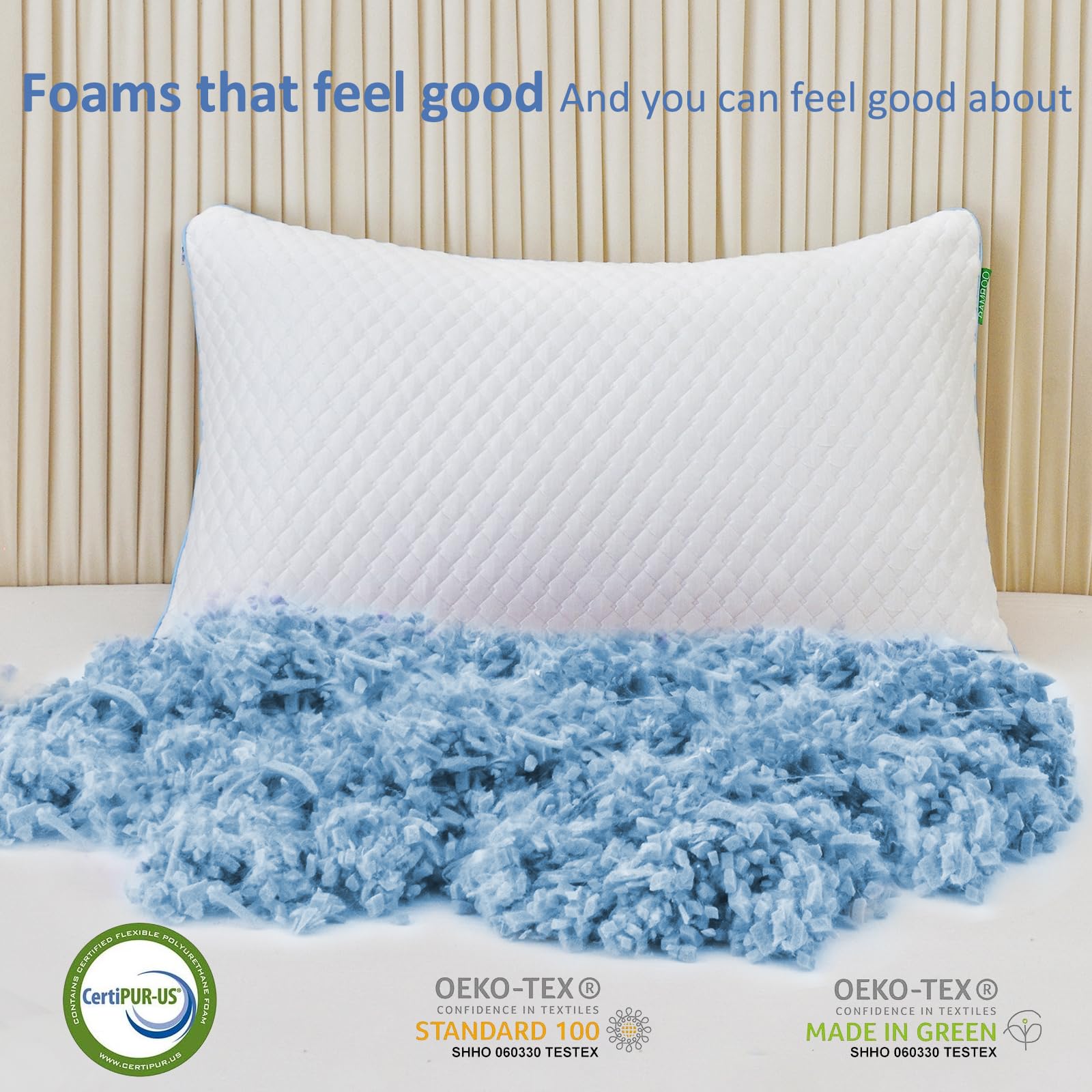 Friendriver adjustable-fill pillow with inner zipper for personalized firmness.
