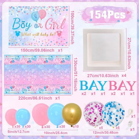 Frigg 10-inch blue balloons balance the palette for a reveal scene.