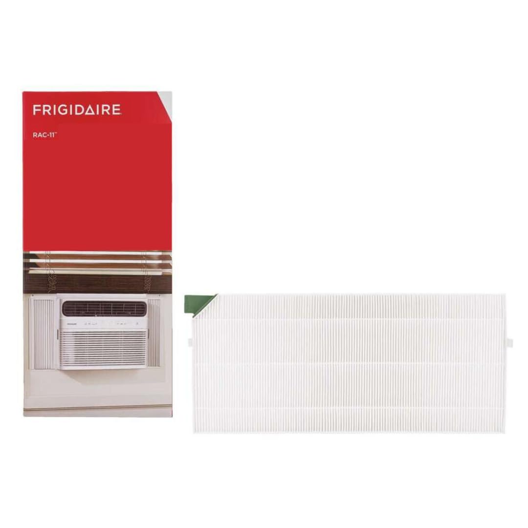 Frigidaire FRPARAC11 premium air filter — front view; enhances air quality in window AC units.