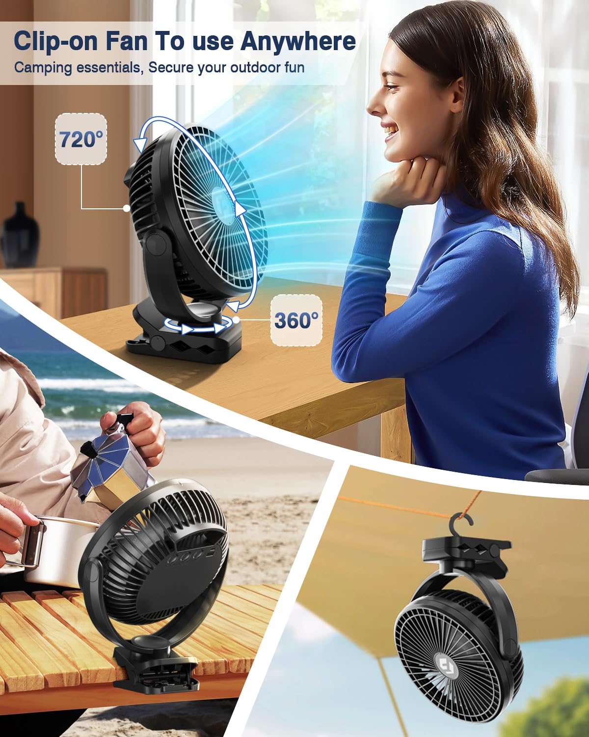 FRIZCOL 360-degree pivot head directs airflow precisely.