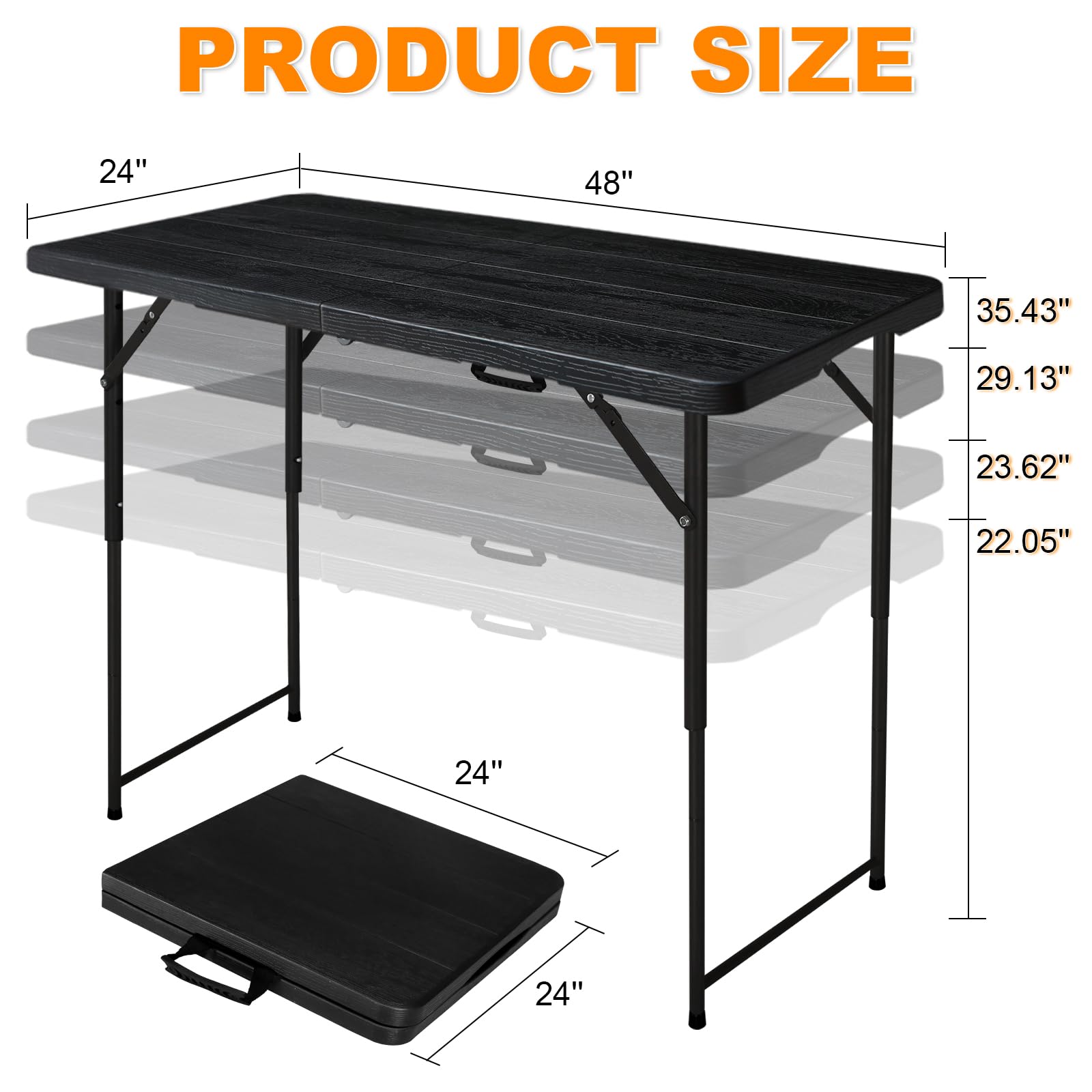 FROASISPRO folded table with carry handle for easy portability