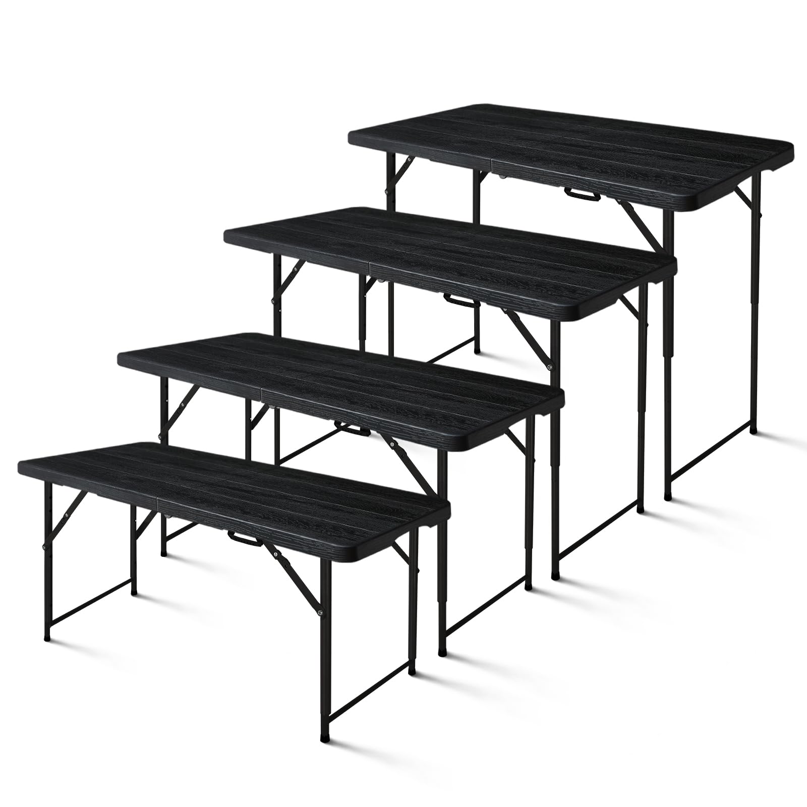 FROASISPRO table legs extended showing 3-position height for seating or standing
