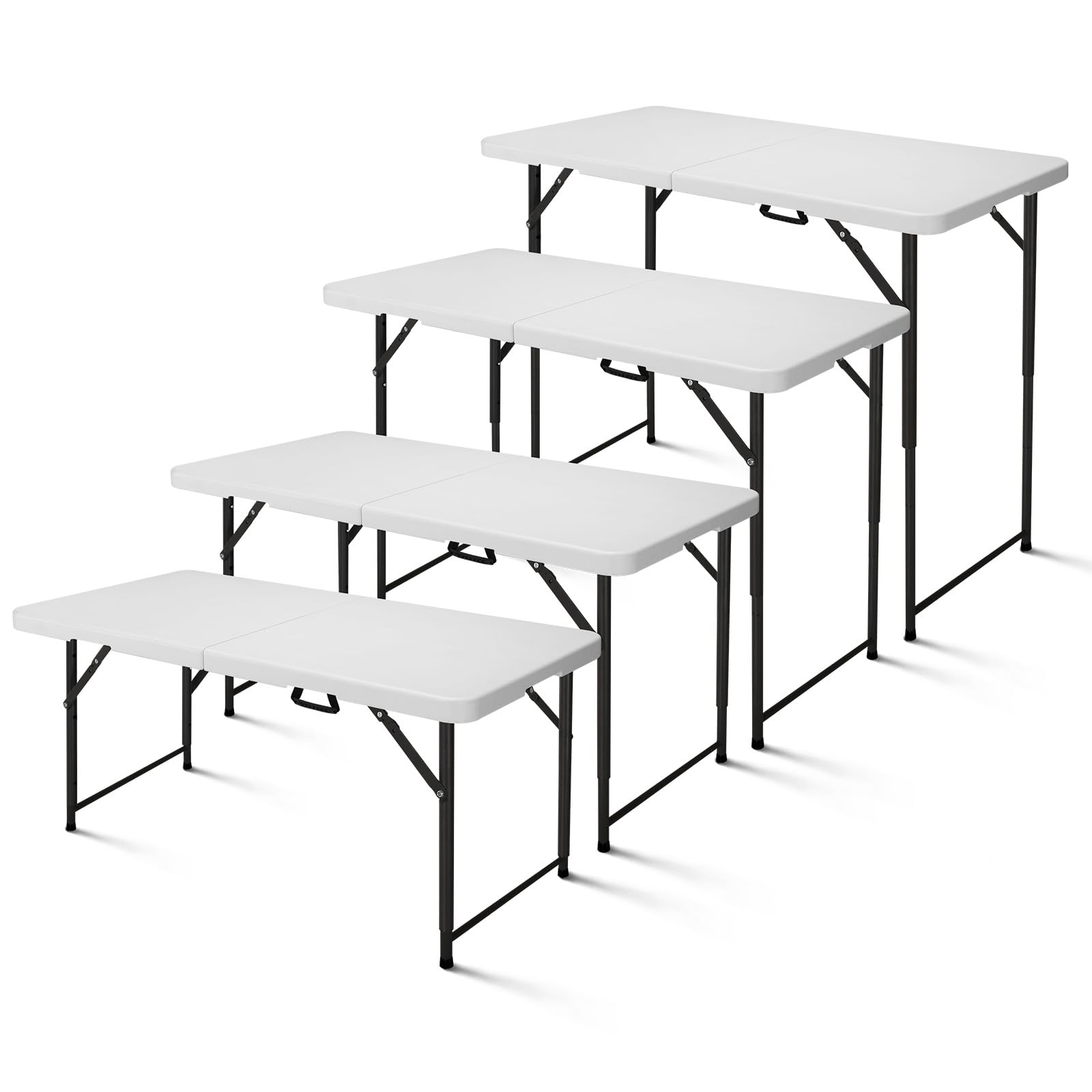 FROASISPRO adjustable-height table showing multiple height options for diverse uses