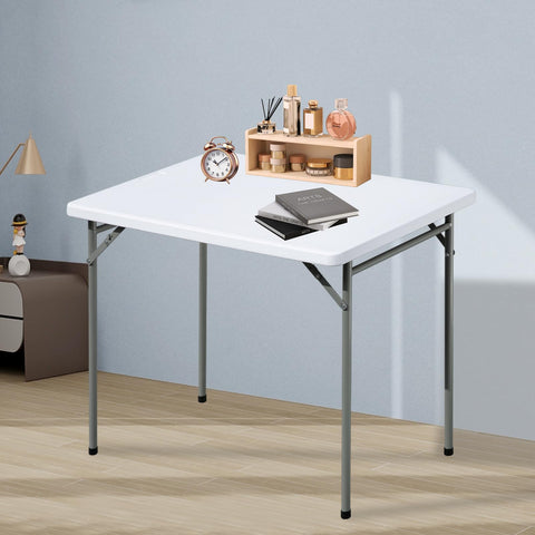 FROASISPRO folding table easy-clean HDPE top resists stains for frequent use.