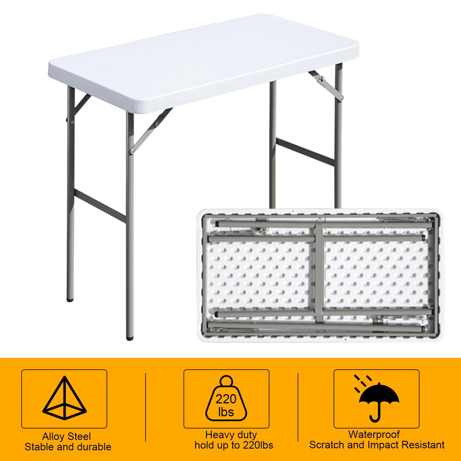 FROASISPRO folding table surface is easy to clean and stain resistant