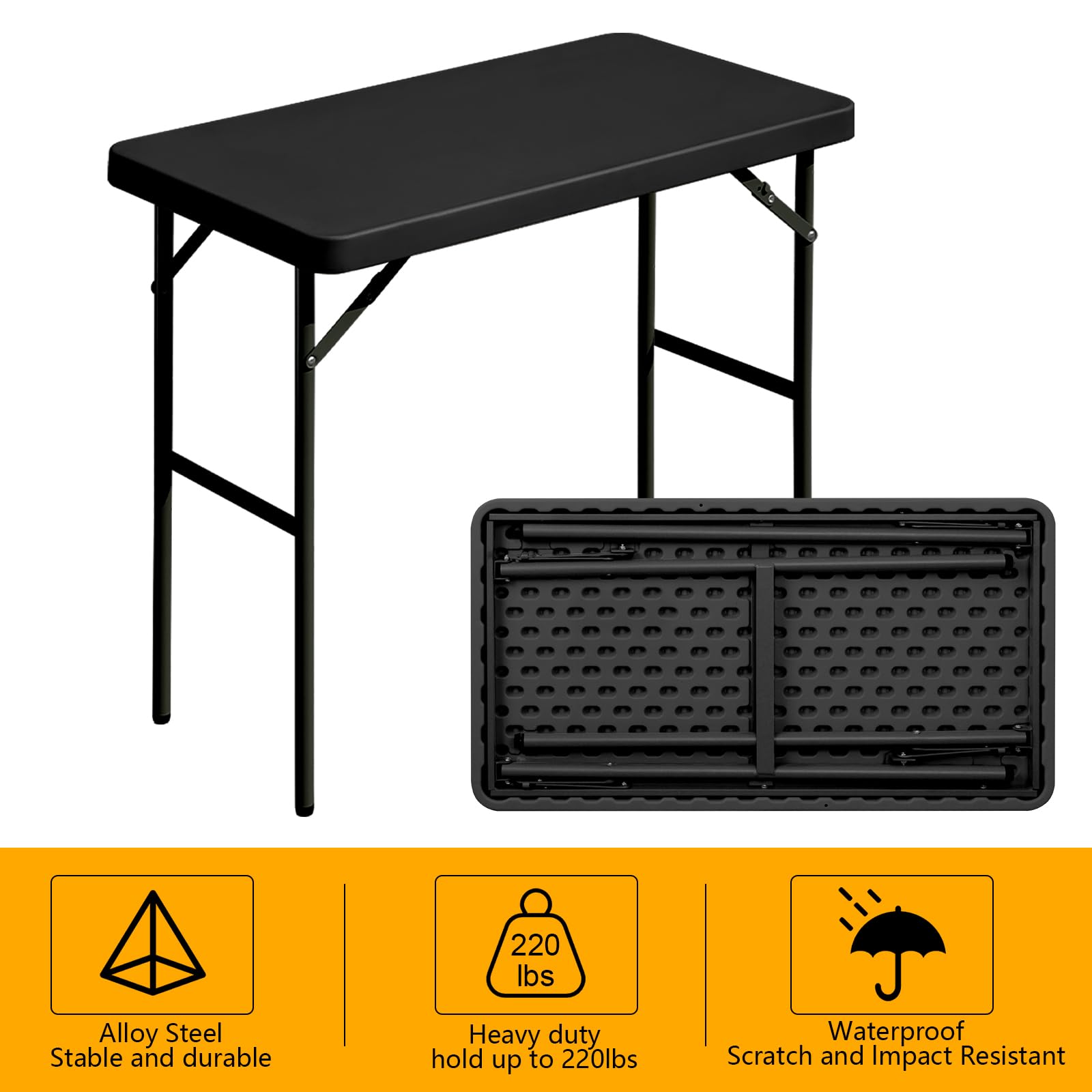 FROASISPRO folding table durable HDPE top easy to clean