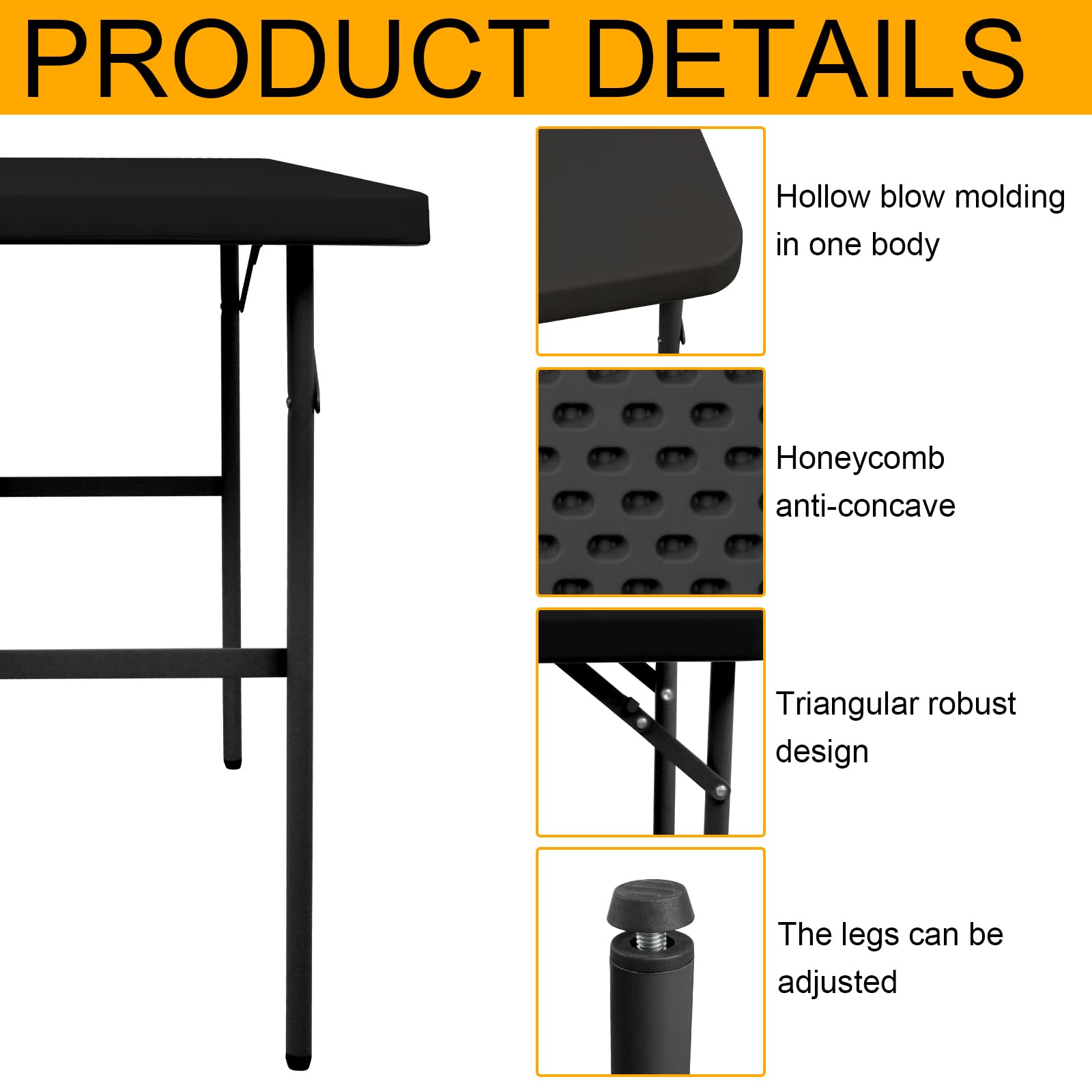 FROASISPRO folding table indoor use as desk or extra surface