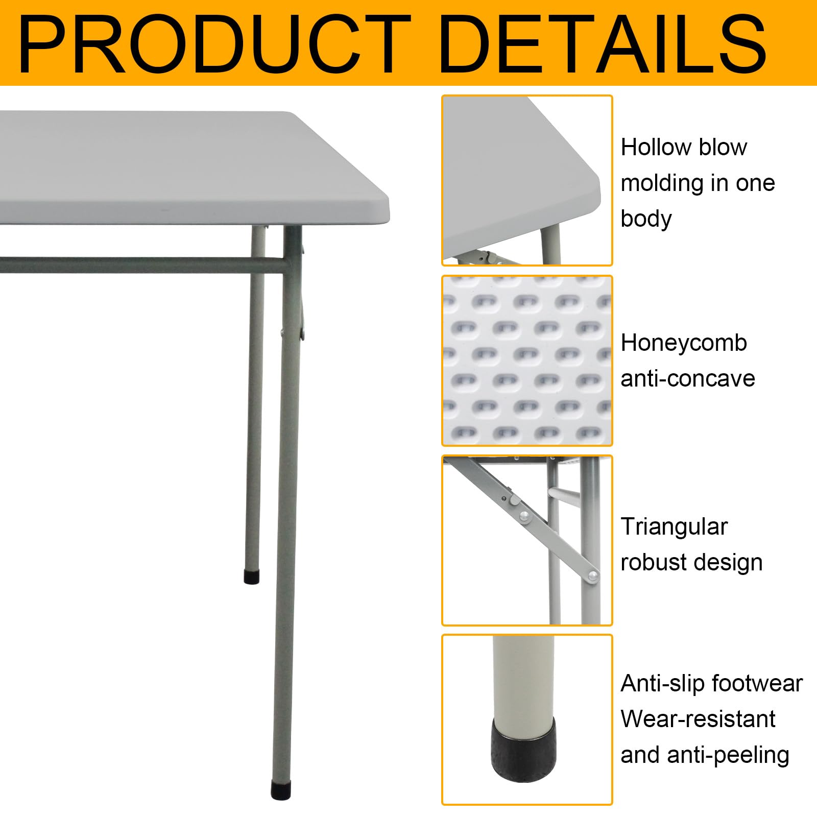FROASISPRO folding table outdoors on a patio for dining and activities.