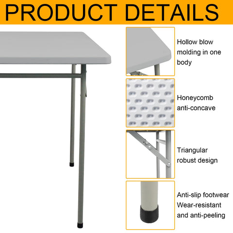 FROASISPRO folding table outdoors on a patio for dining and activities.