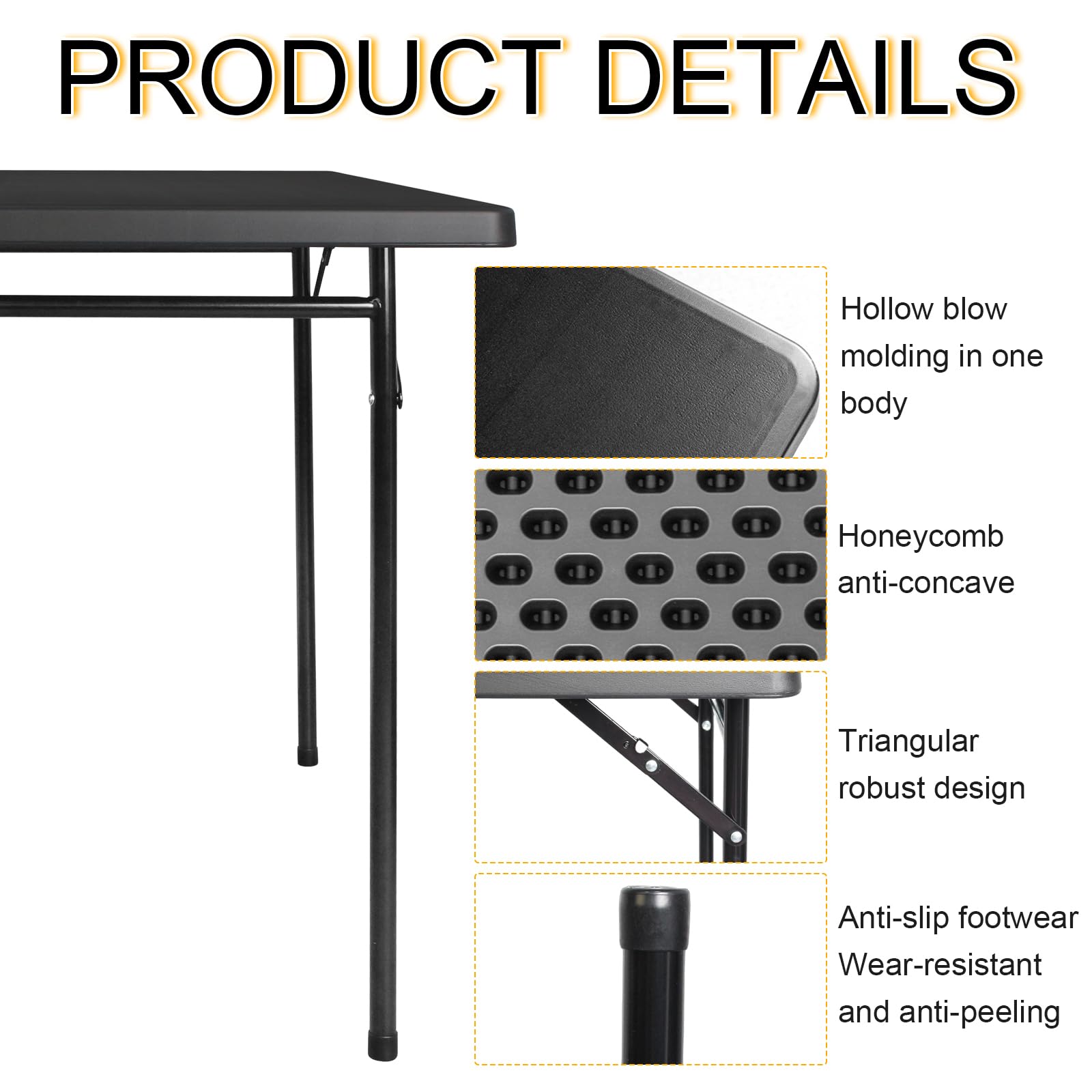 Froasispro table durable HDPE-steel construction highlights long-lasting reliability for busy events.