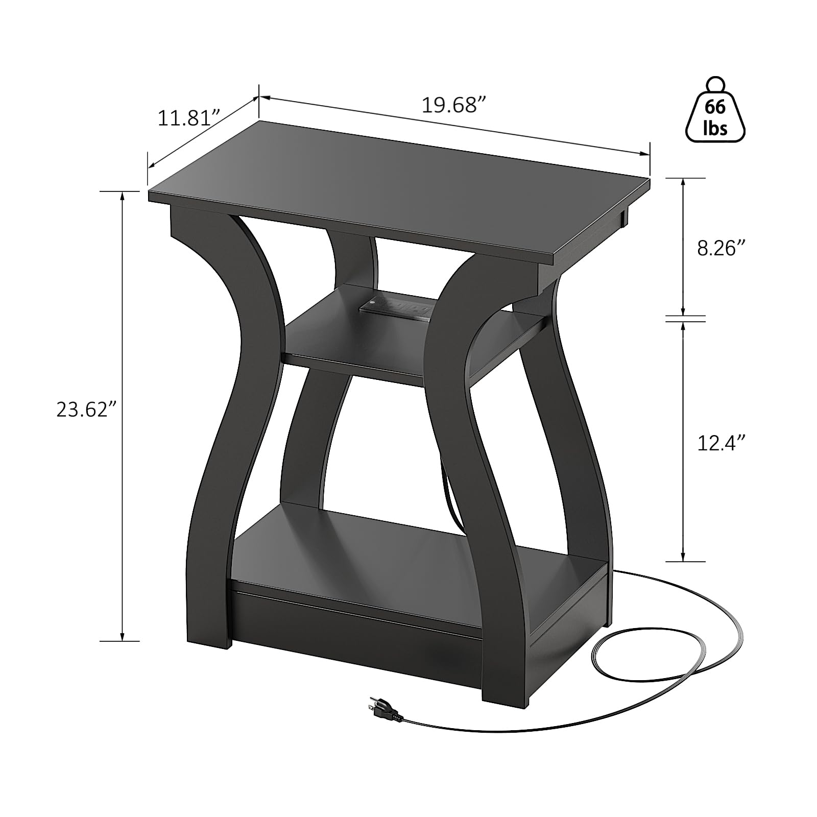 FROMJBEST End Table arc design adds a sleek, modern touch