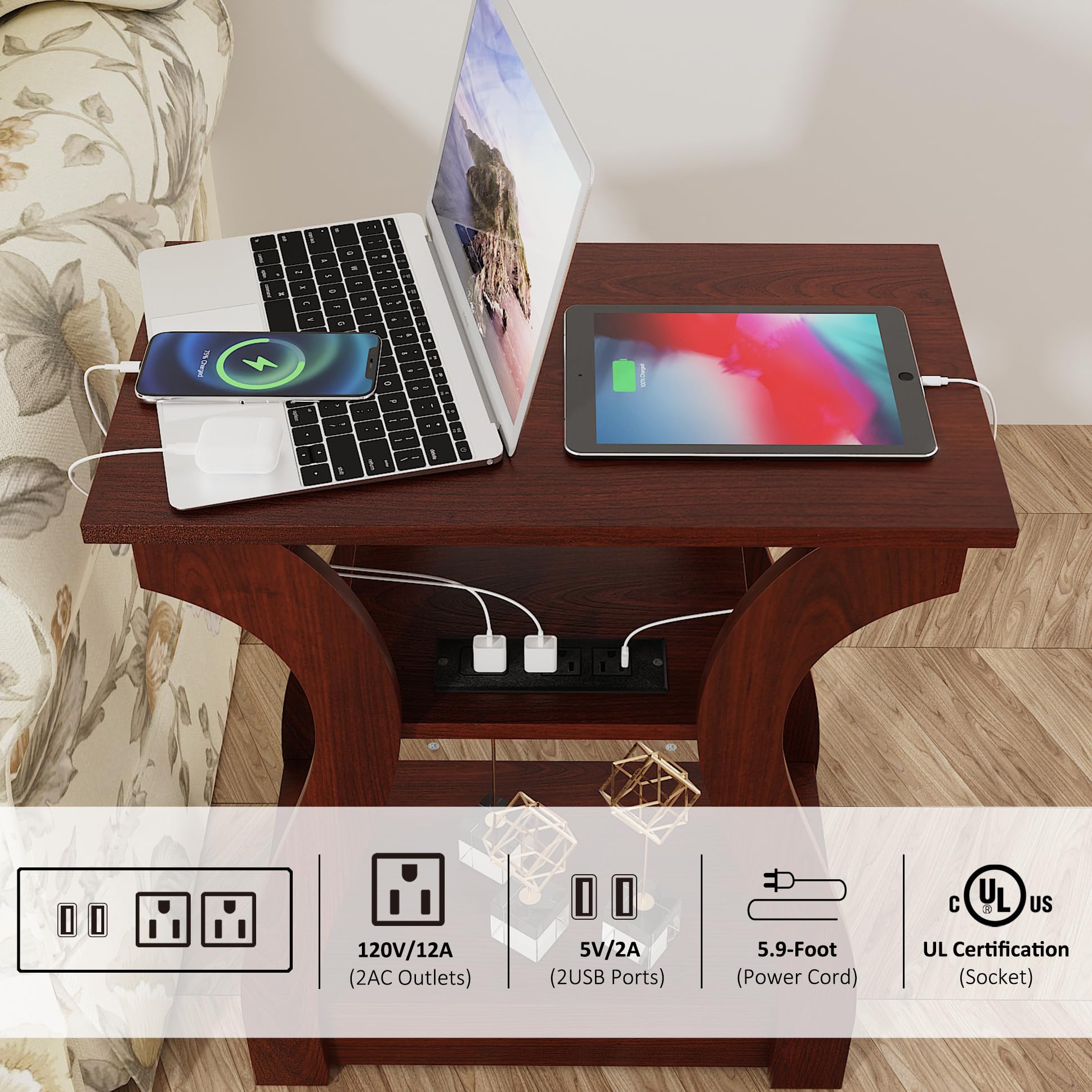 FROMJBEST assembly friendly end table ships with clear instructions