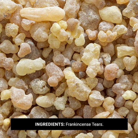Frontier Co-op Frankincense Tears incense over charcoal for calming fragrance