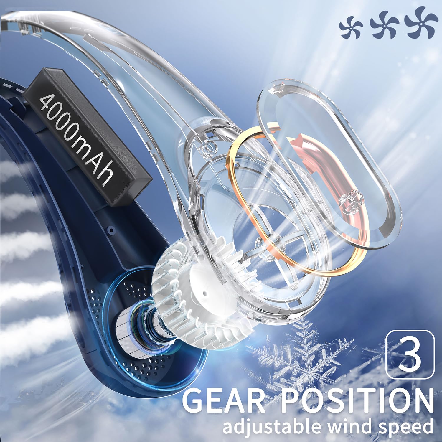 FrSara Neck Fan bladeless design prevents hair tangling