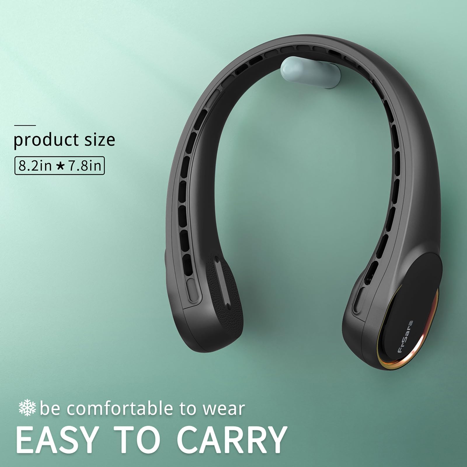 FrSara portable neck fan ideal for travel and outdoor activities