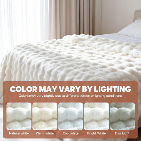 Fruaros machine-washable faux fur blanket for simple care and longevity