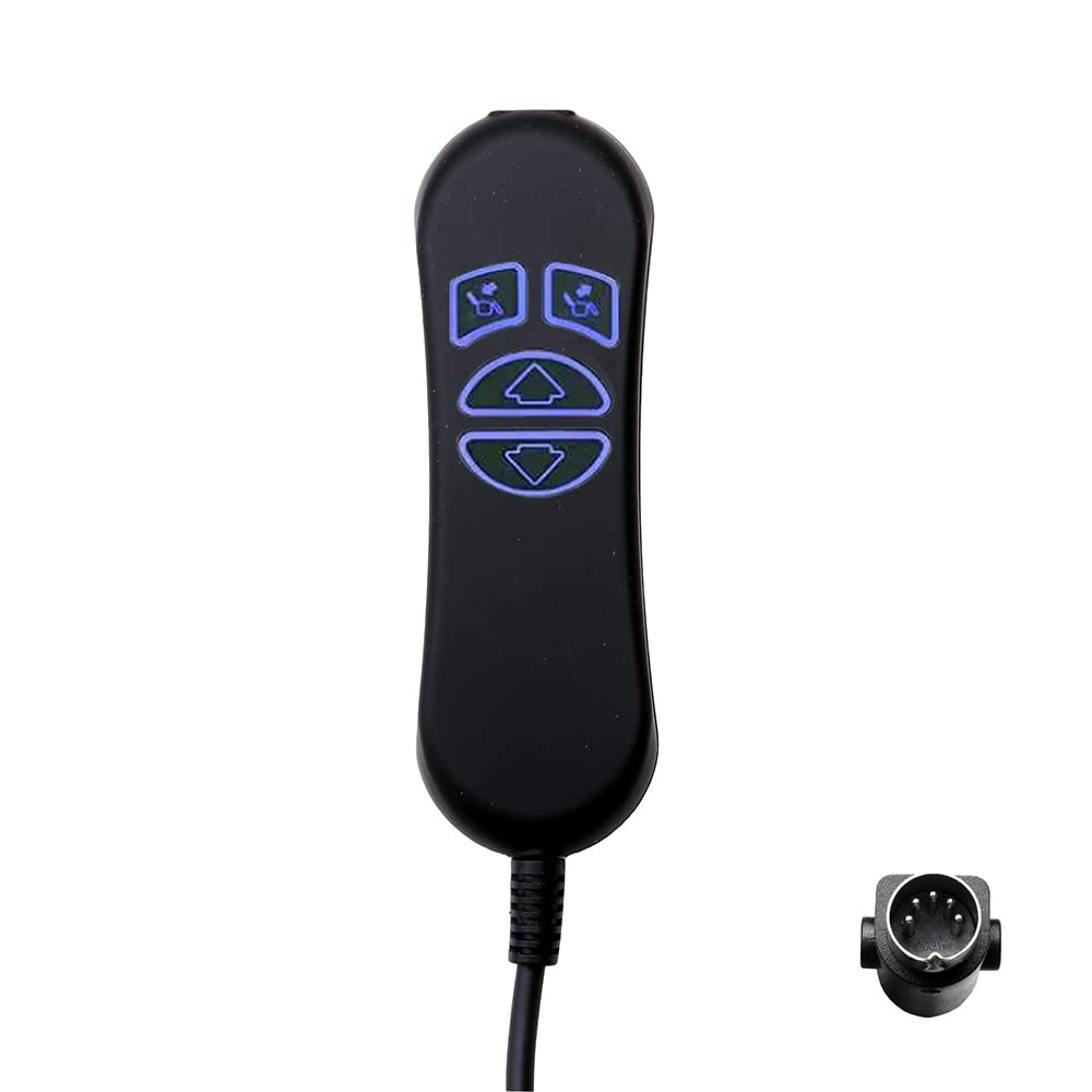 Fruhdi remote front view with four backlit buttons for lift chair control.