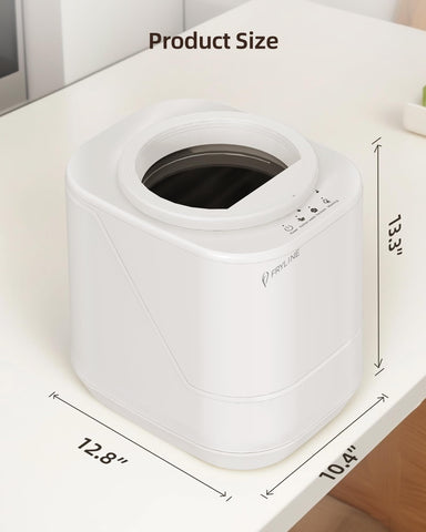 FRYLINE composter on countertop saves space in modern kitchens.