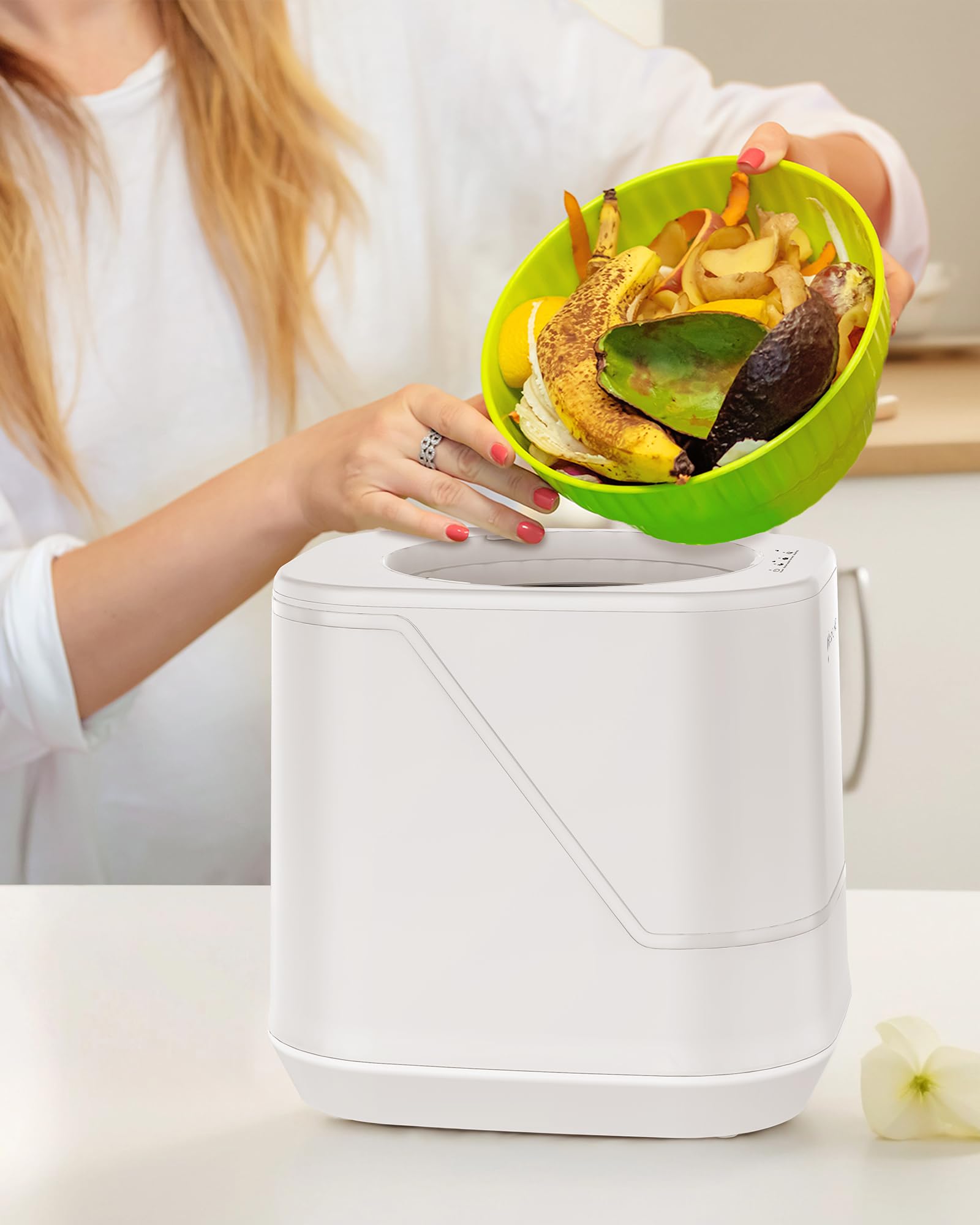 FRYLINE ferment mode speeds composting with quiet operation.