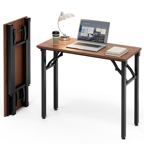 Frylr folding desk in unfolded surface offers ample laptop workspace.