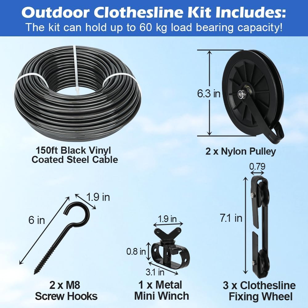 Fshihine nylon pulleys for smooth, quiet operation during daily laundry.