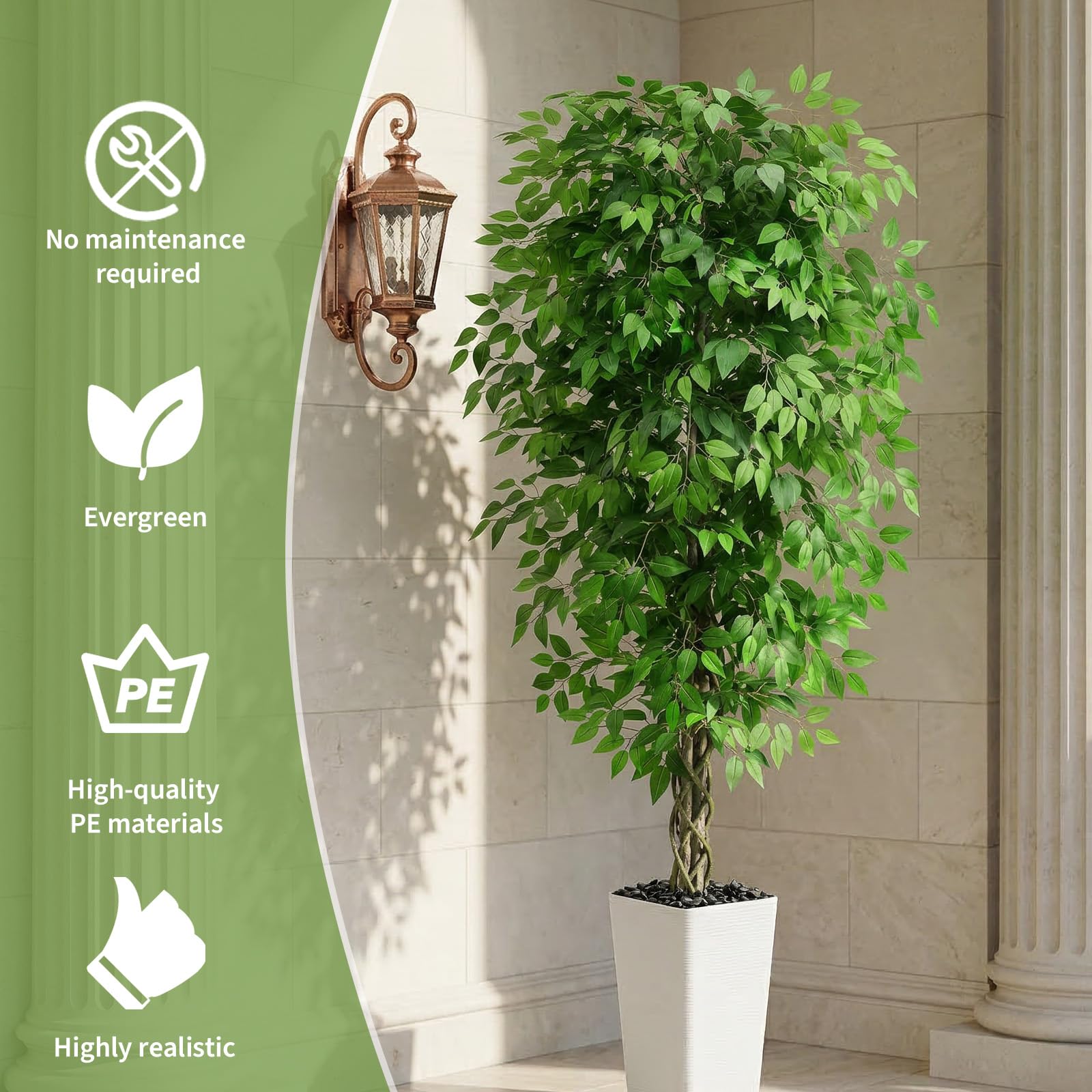 FSOHOI 6ft ficus tree fits porches and entryways