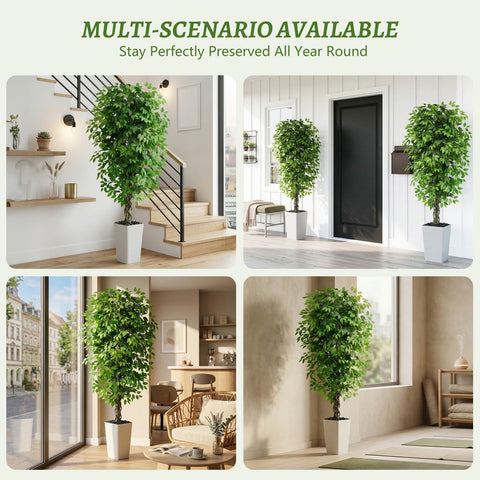 FSOHOI lifelike ficus foliage brightens balconies and sunrooms