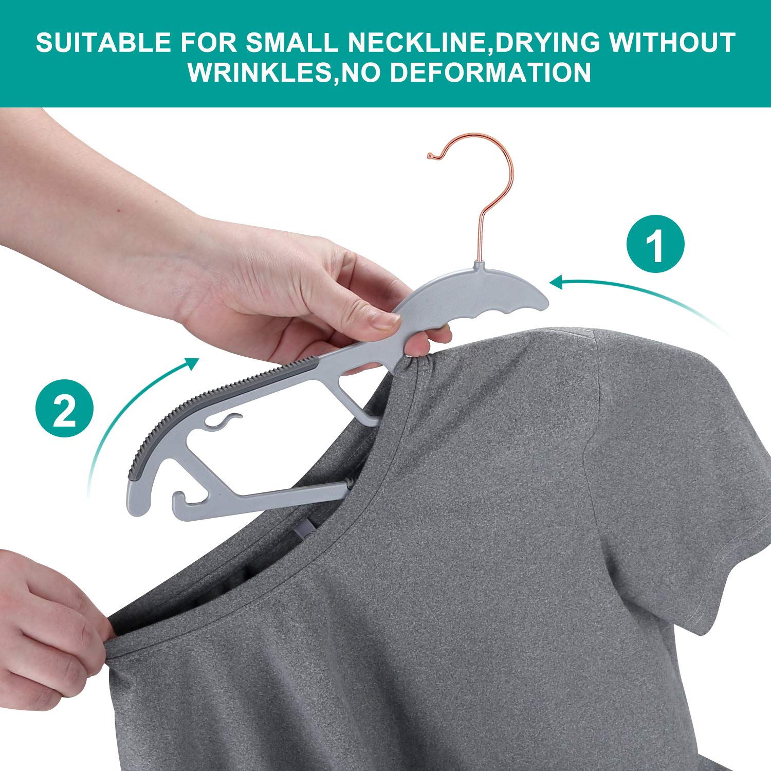 FSUTEG durable plastic hangers for coats without slipping.