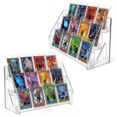 FTNA 2-pack 3-tier display stand shows cards clearly for professional presentation.