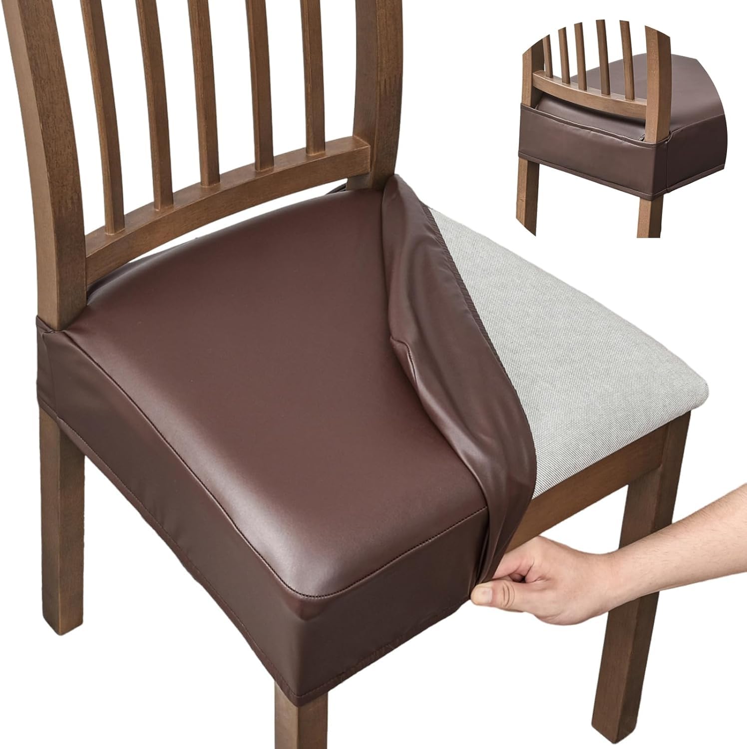 FUANGUI dining chair covers on chair show snug fit and stain protection