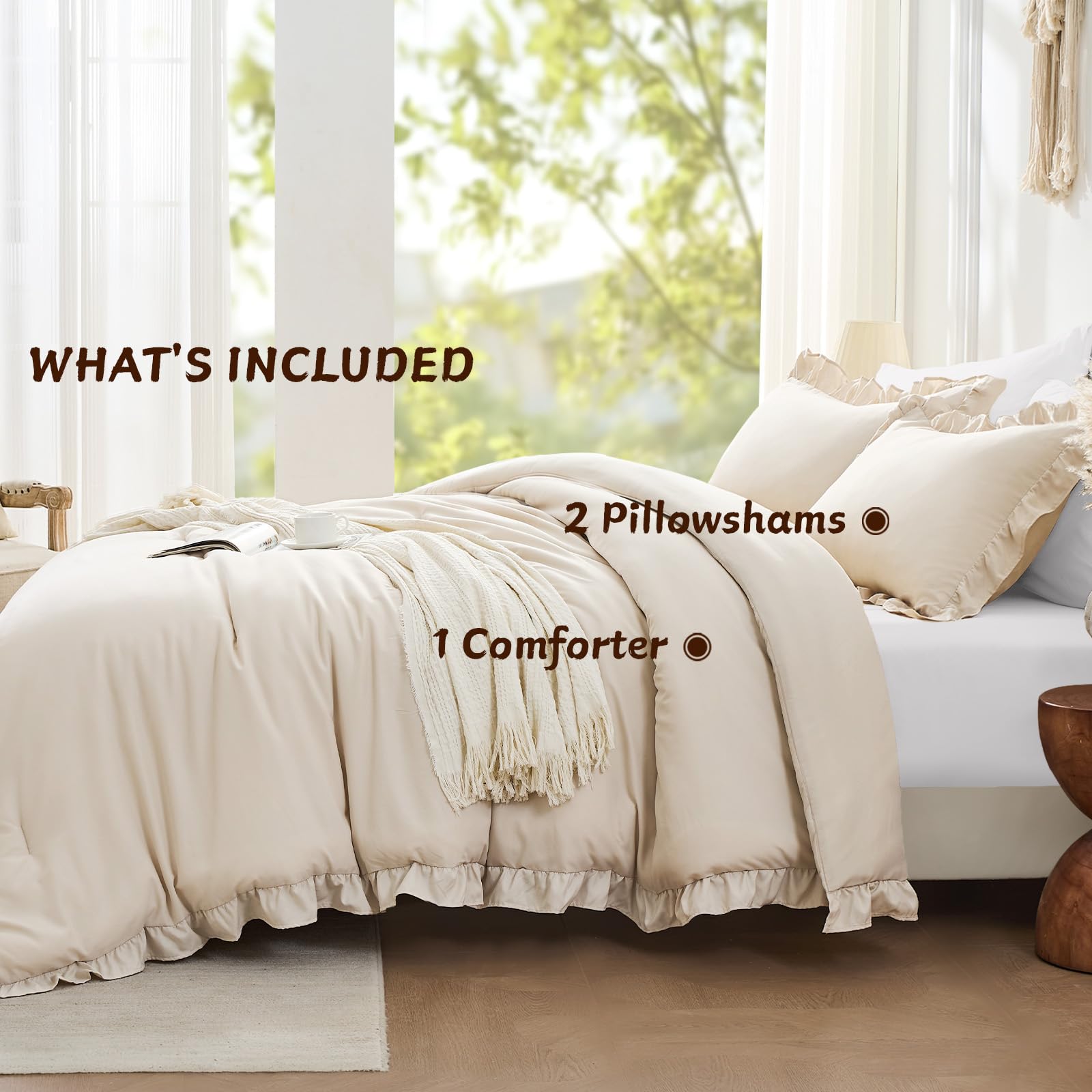 FUANNA envelope-closure pillowcase keeps inserts securely in place.