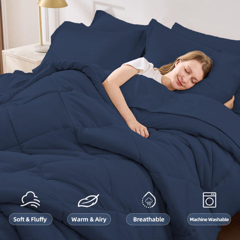 FUANNA king-size comforter set in a bag showcasing easy setup and all-season warmth