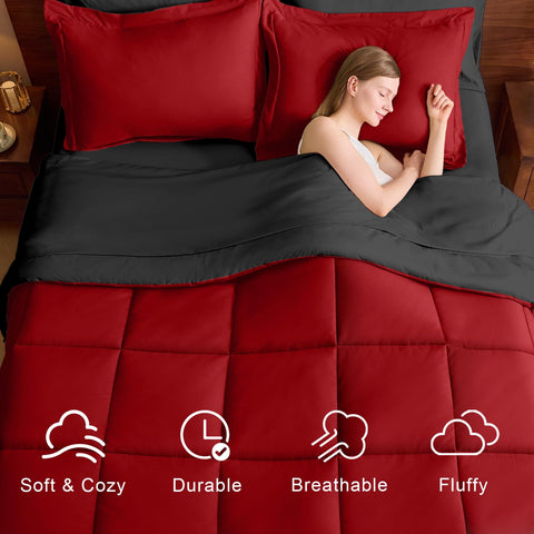 Close-up of FUANNA quilted comforter showing durable stitching.