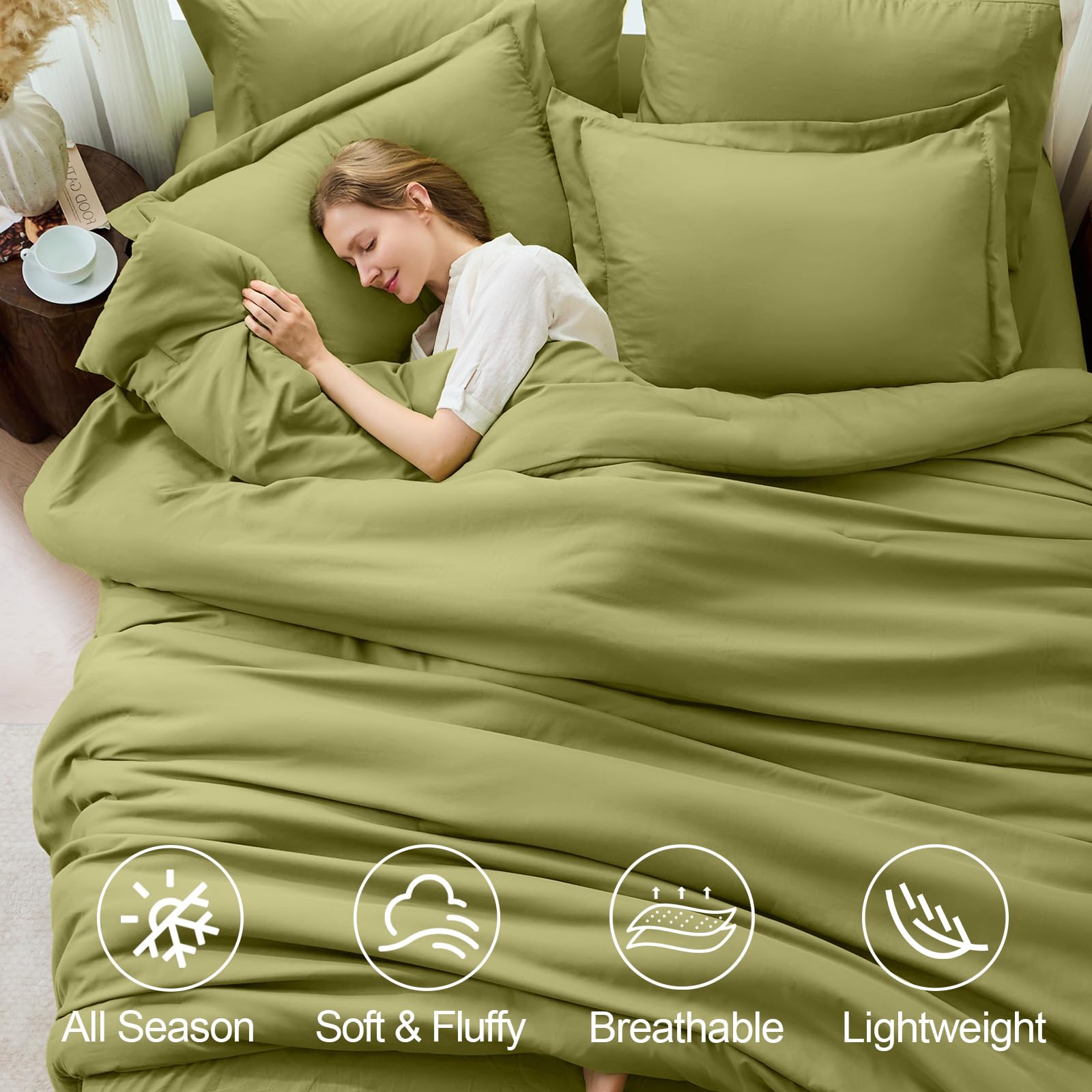 FUANNA 7-piece bed-in-a-bag layout for a complete bedding setup