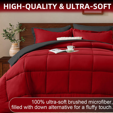 Quilted detail of FUANNA Queen Comforter Set ensures stable warmth.