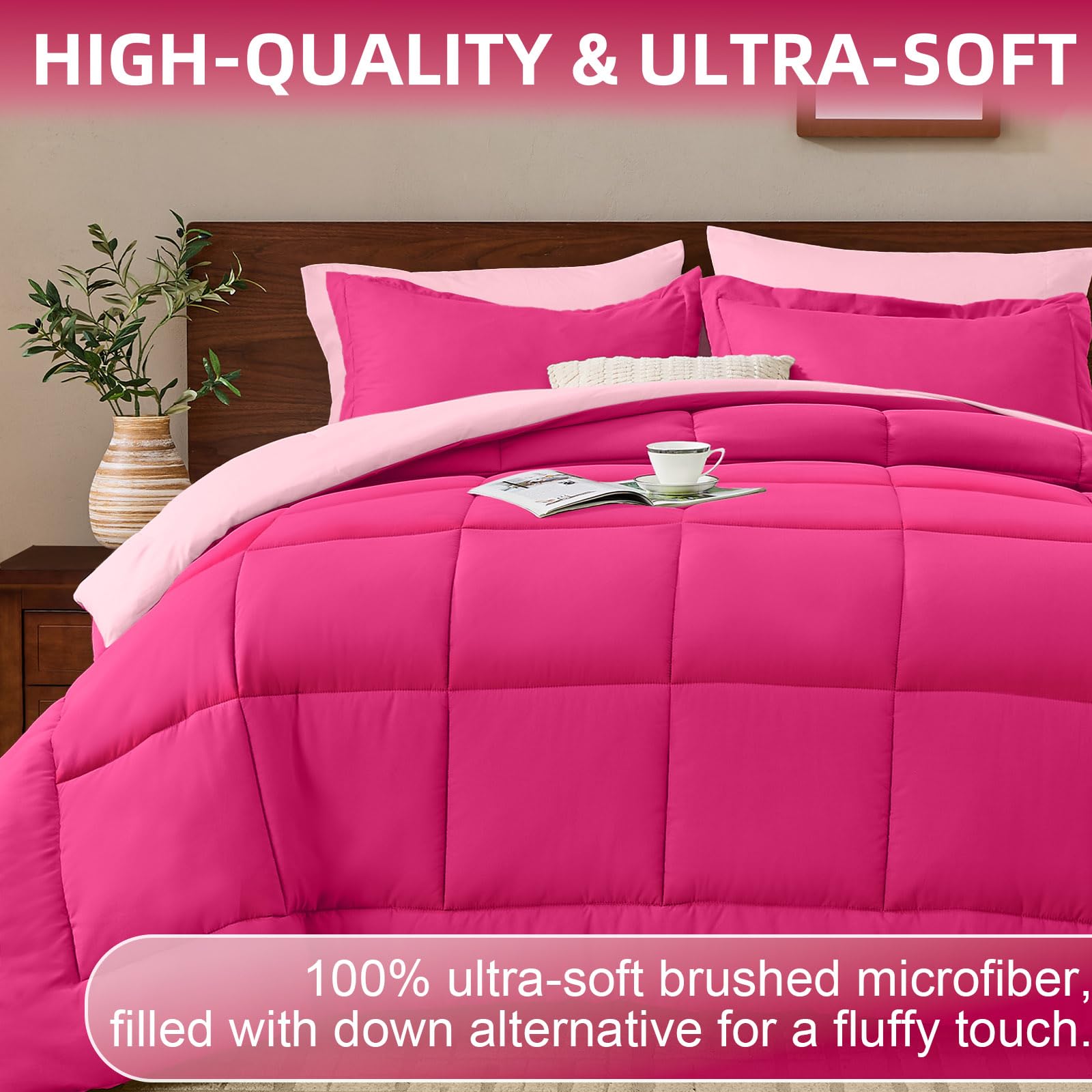 FUANNA reversible colorway on duvet demonstrates easy seasonal styling.