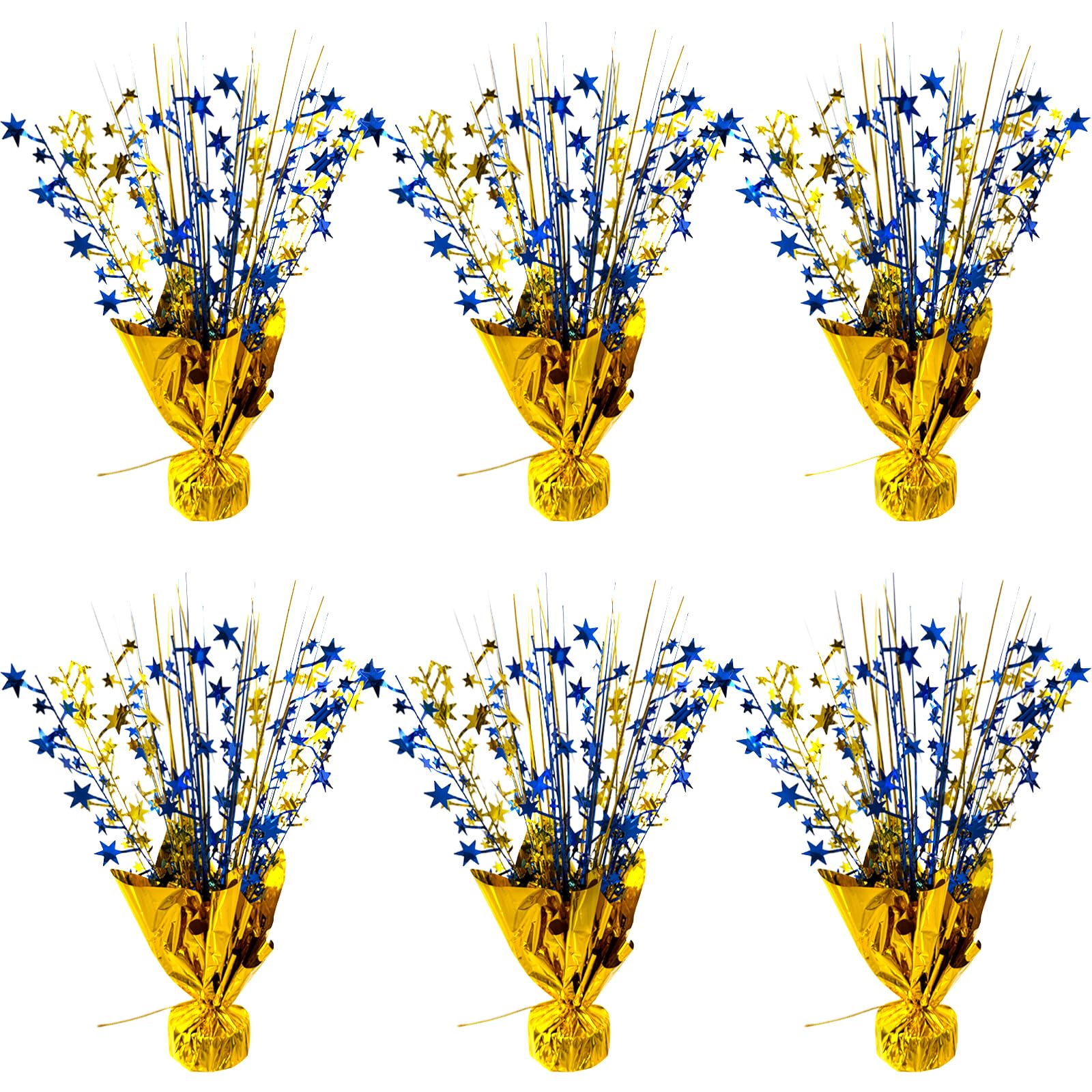 FUBININA blue-gold star centerpiece for graduation table decor