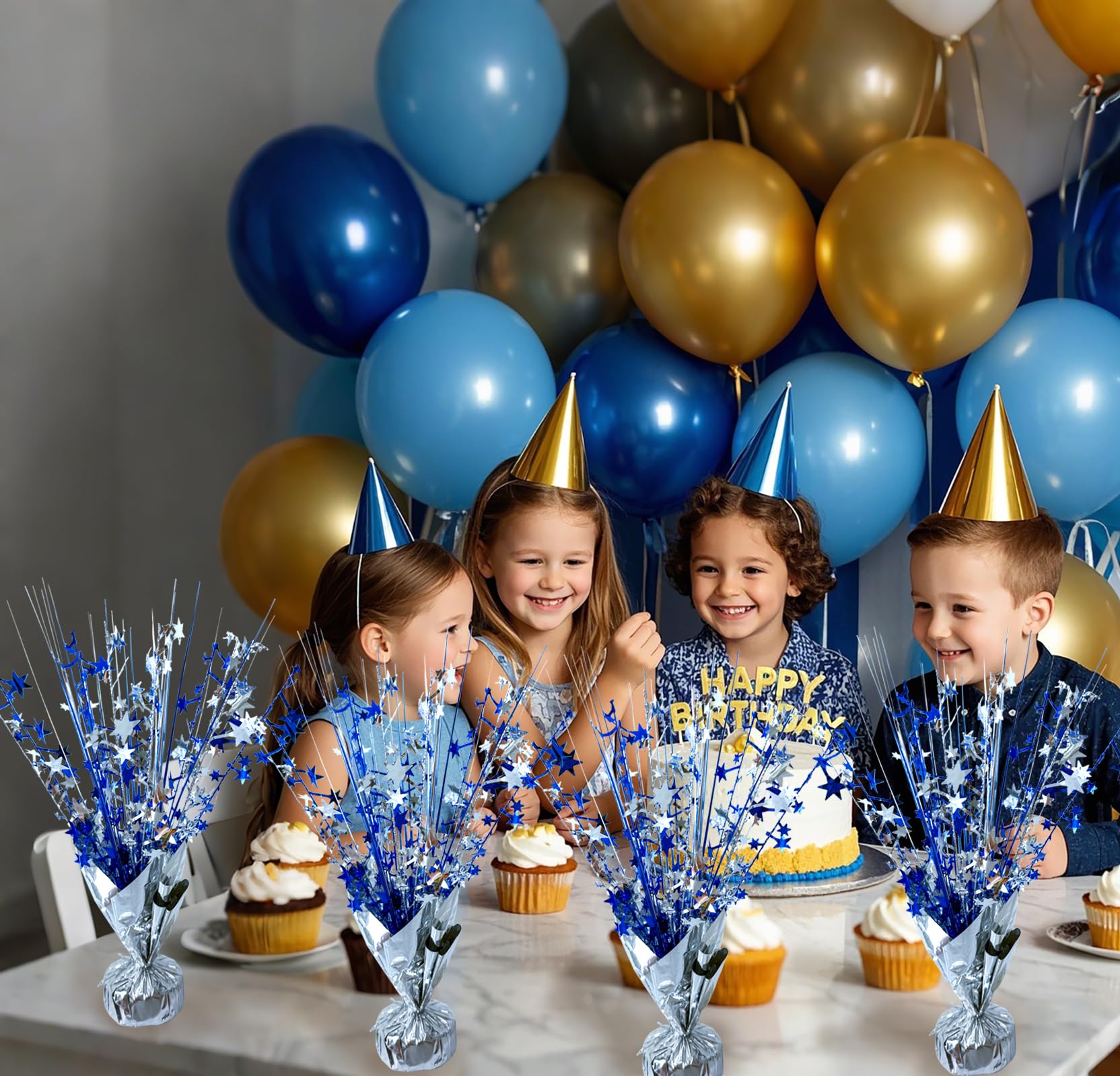 FUBININA metallic-foil-spray stars add shimmering focal points at events