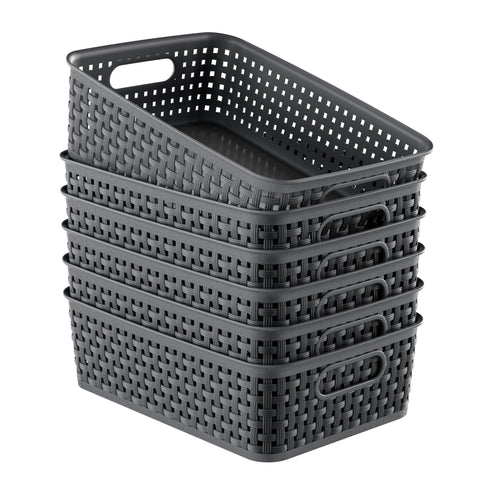 FUCDTEFC 6-pack basket set on a shelf for easy organization.