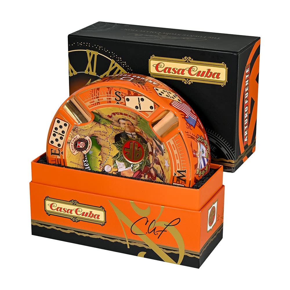 Fuente Arturo Casa Cuba ashtray in orange showing a refined ceramic finish and style