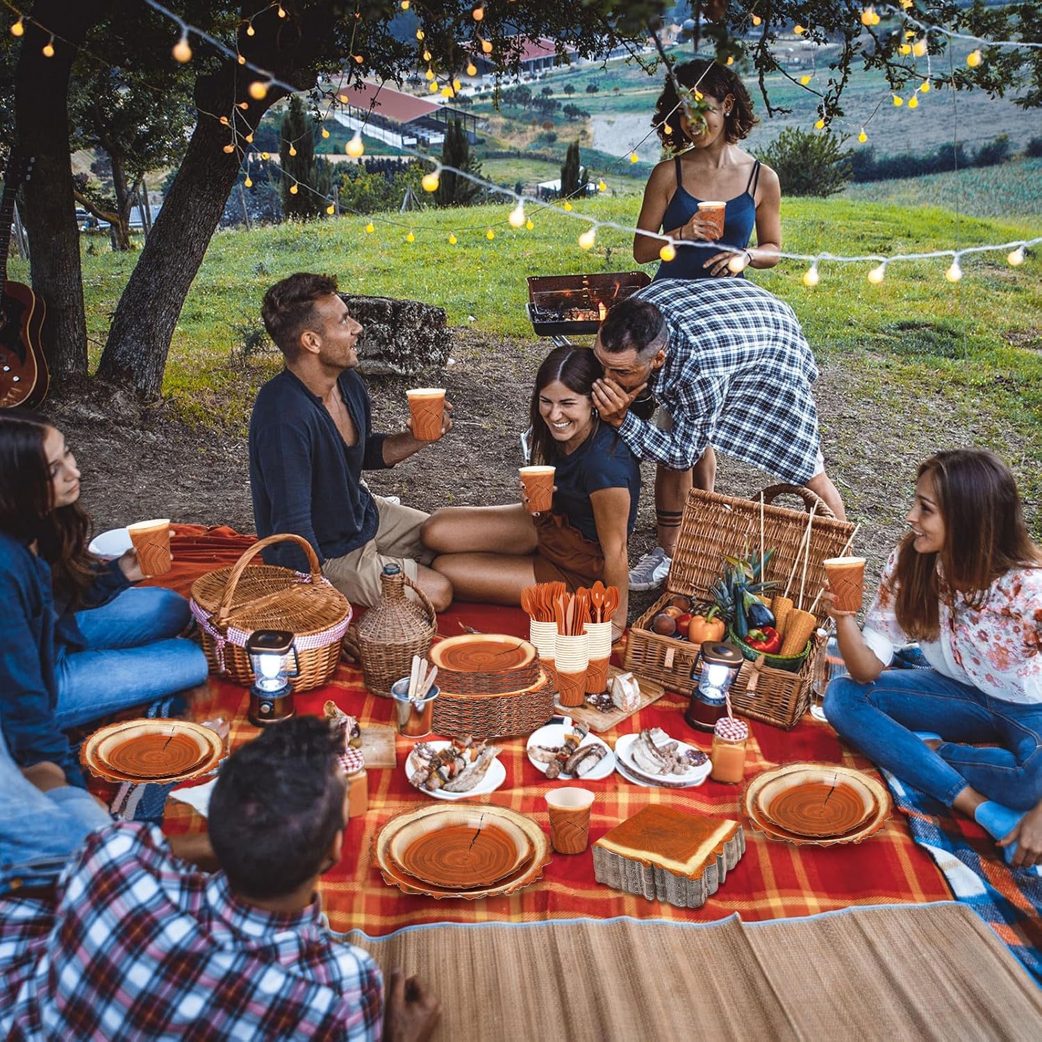 Fuljoooy wood slice cups 9oz offer sturdy leak-free outdoor drinkware.