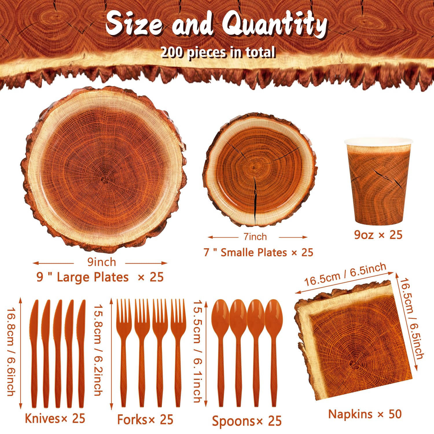Fuljoooy wood slice plates 9-inch showcase bold grain for larger servings.