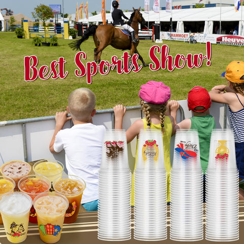 Fuljooy Derby cups clear plastic for easy beverage presentation.