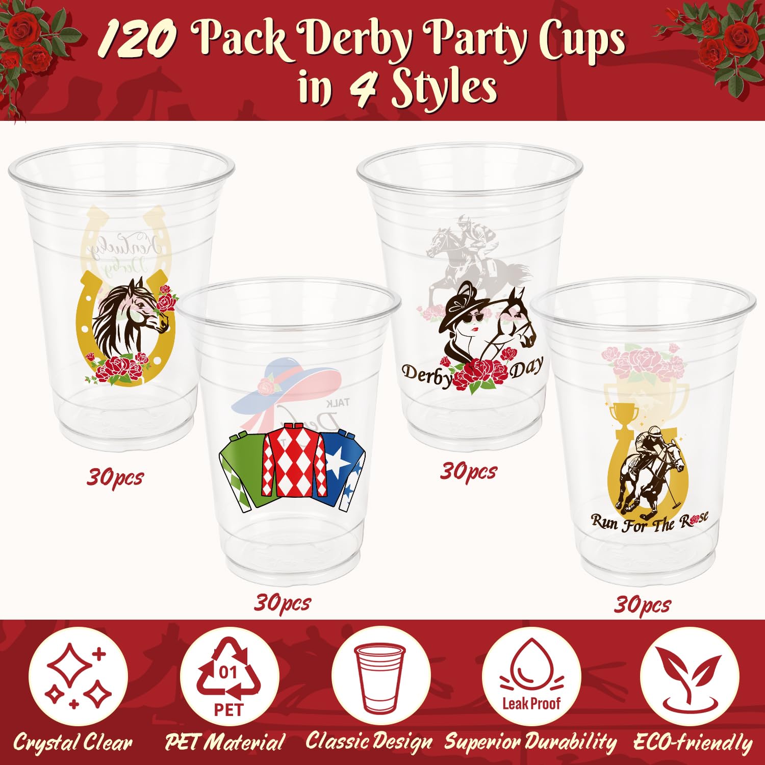 Fuljooy Derby cups double-sided design adds variety to table decor.