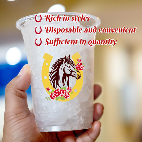 Fuljooy Derby cups feature horse racing patterns for themed events.