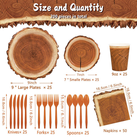 Fuljooy wood grain slice 9inch plate ideal for camp meals.