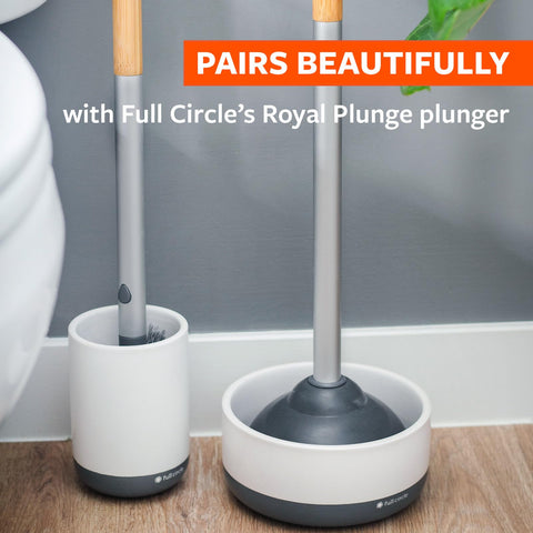 Full Circle Scrub Queen compact design fits small bathrooms.